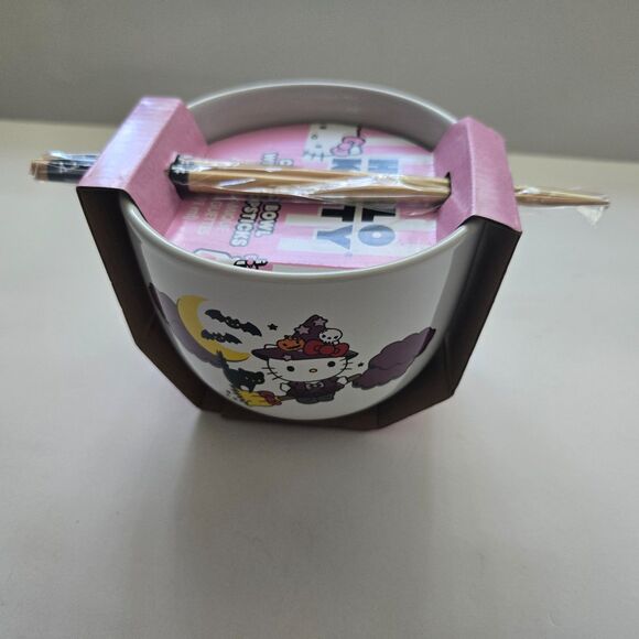 Hello Kitty Halloween Ramen Bowl Witch Costume Fall Anime Kawaii Dinnerware - Picture 4 of 6